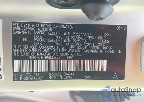 2011 Toyota 4Runner Sr5 V6 z USA, uszkodzony, nr VIN JTEBU5JR1B5033498